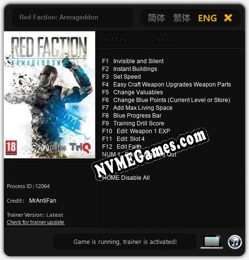 Red Faction: Armageddon: Trainer +13 [v1.5]