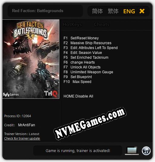 Red Faction: Battlegrounds: Trainer +10 [v1.4]