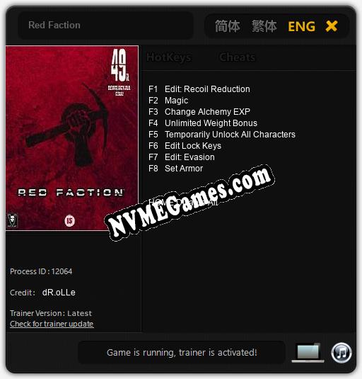 Red Faction: Treinador (V1.0.92)