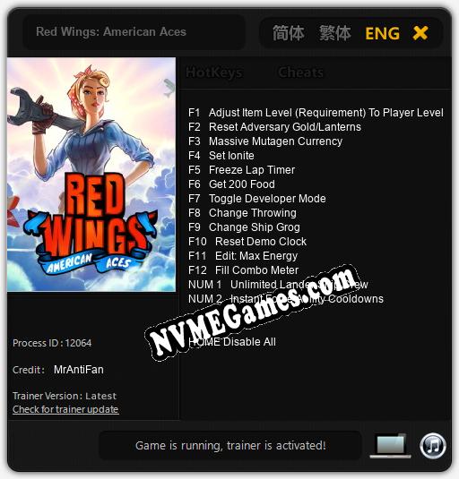 Red Wings: American Aces: Trainer +14 [v1.5]