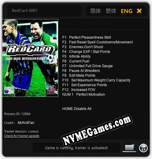 RedCard 2003: Treinador (V1.0.76)