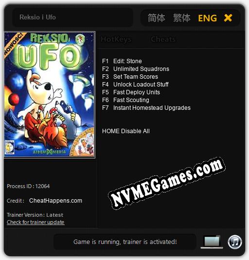 Reksio i Ufo: Cheats, Trainer +7 [CheatHappens.com]