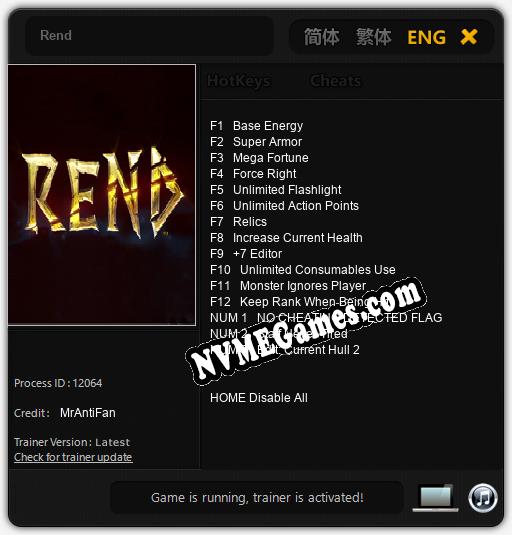 Rend: Cheats, Trainer +15 [MrAntiFan]