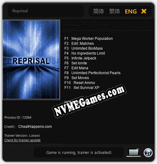 Reprisal: Trainer +11 [v1.3]