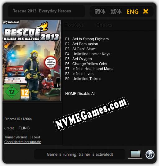 Rescue 2013: Everyday Heroes: Trainer +9 [v1.3]