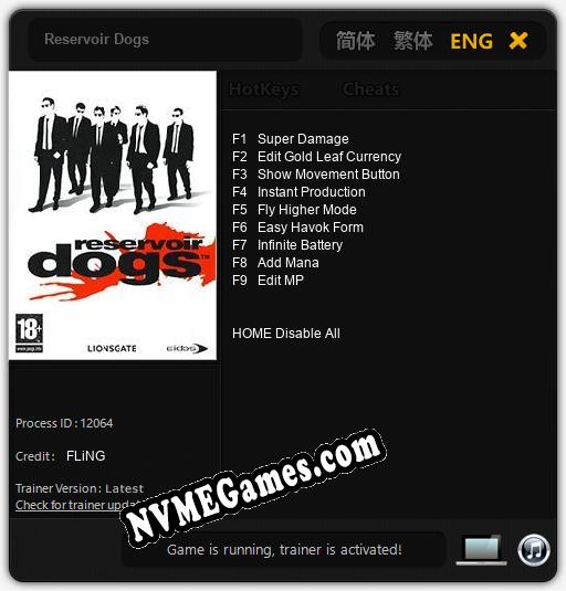 Reservoir Dogs: Trainer +9 [v1.2]