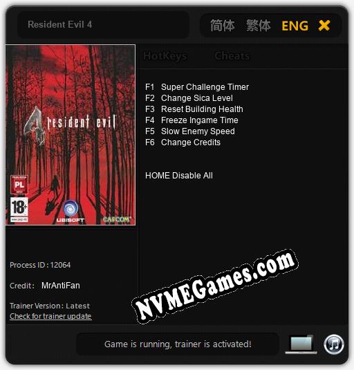 Resident Evil 4: Trainer +6 [v1.4]