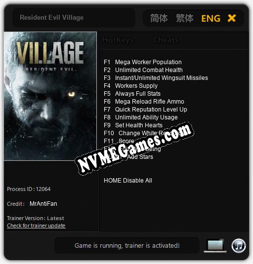 Resident Evil Village: Cheats, Trainer +13 [MrAntiFan]