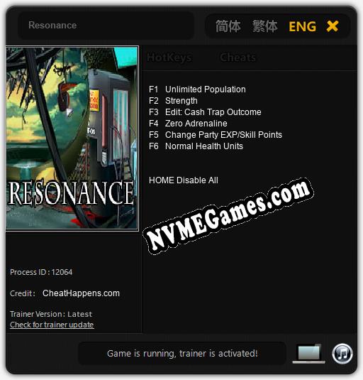 Resonance: Treinador (V1.0.11)