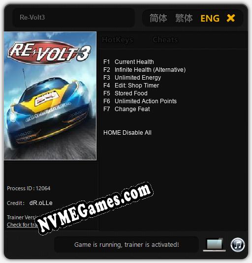 Re-Volt3: Cheats, Trainer +7 [dR.oLLe]