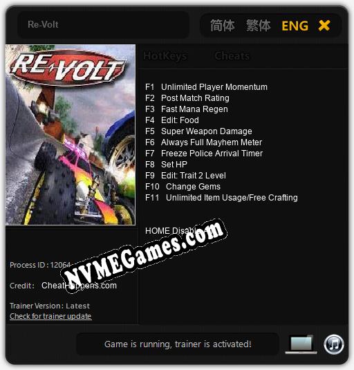 Re-Volt: Trainer +11 [v1.8]