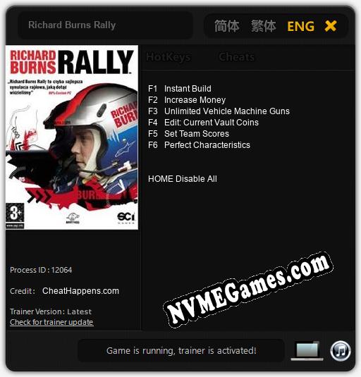 Treinador liberado para Richard Burns Rally [v1.0.8]