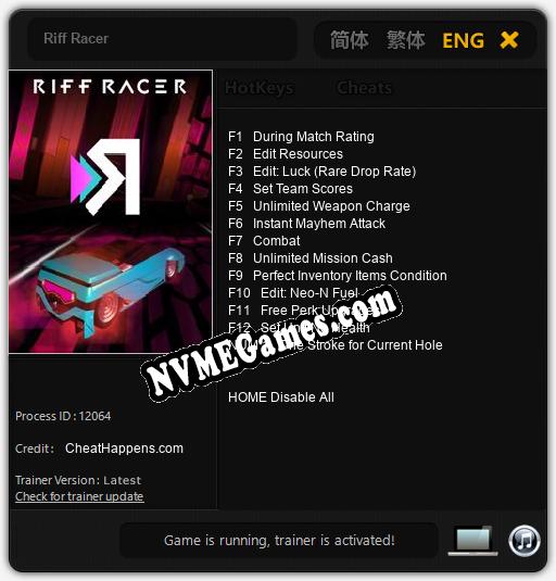 Riff Racer: Trainer +13 [v1.7]