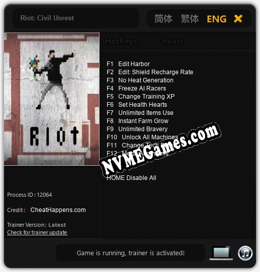 Riot: Civil Unrest: Trainer +12 [v1.4]