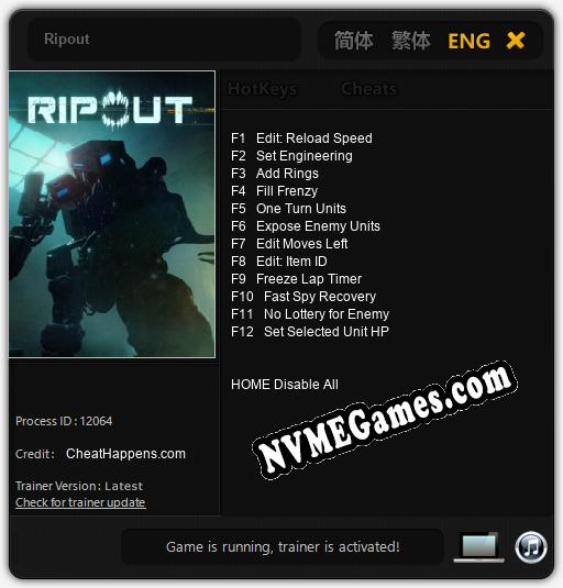 Ripout: Cheats, Trainer +12 [CheatHappens.com]