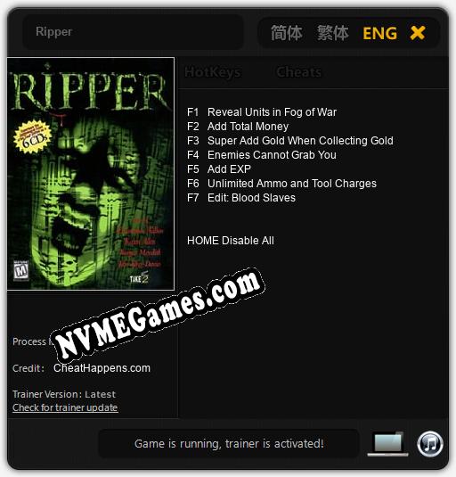 Ripper: Cheats, Trainer +7 [CheatHappens.com]