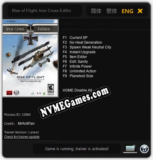 Rise of Flight: Iron Cross Edition: Cheats, Trainer +9 [MrAntiFan]