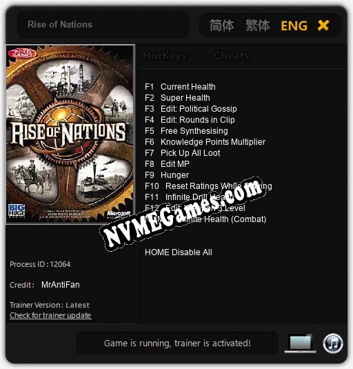 Rise of Nations: Cheats, Trainer +13 [MrAntiFan]