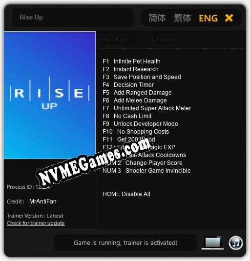 Rise Up: Trainer +15 [v1.5]