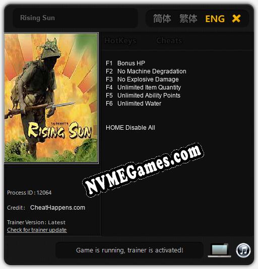 Rising Sun: Cheats, Trainer +6 [CheatHappens.com]