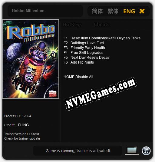Treinador liberado para Robbo Millenium [v1.0.9]