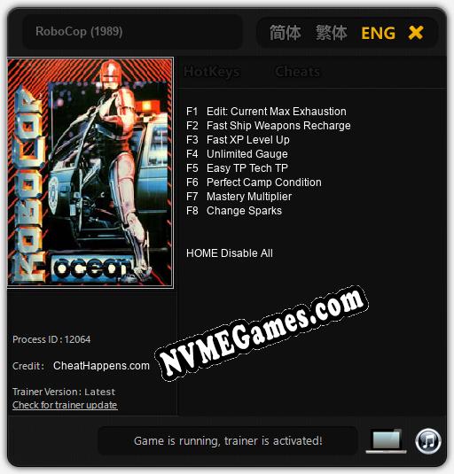 RoboCop (1989): Cheats, Trainer +8 [CheatHappens.com]