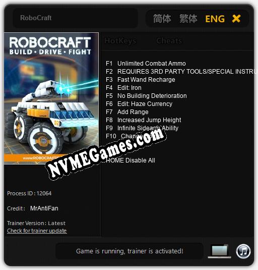 RoboCraft: Trainer +10 [v1.2]