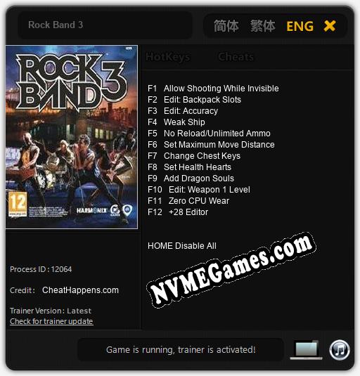 Treinador liberado para Rock Band 3 [v1.0.1]