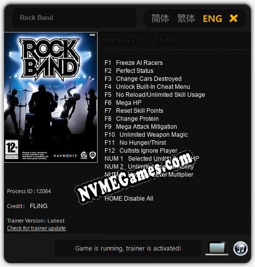 Rock Band: Cheats, Trainer +15 [FLiNG]