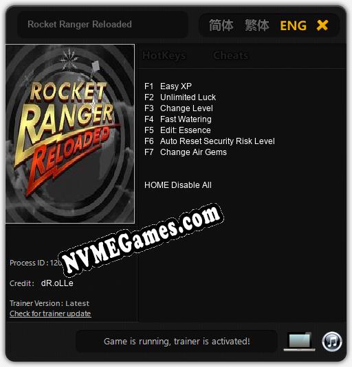 Rocket Ranger Reloaded: Cheats, Trainer +7 [dR.oLLe]