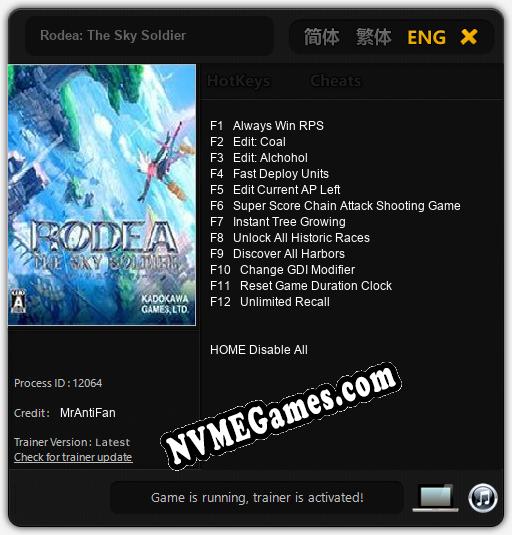 Rodea: The Sky Soldier: Treinador (V1.0.81)