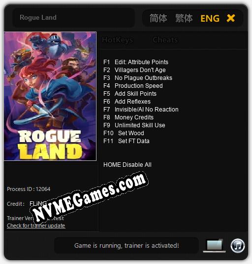 Treinador liberado para Rogue Land [v1.0.2]