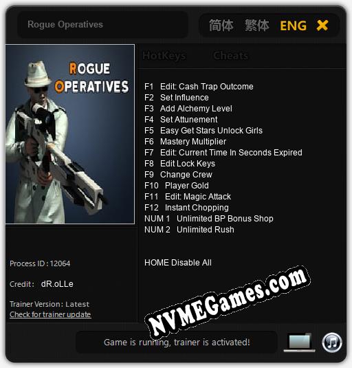 Rogue Operatives: Trainer +14 [v1.9]