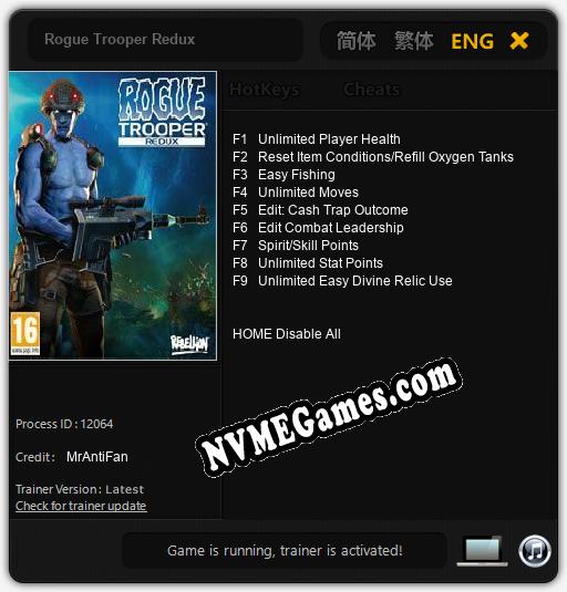 Rogue Trooper Redux: Cheats, Trainer +9 [MrAntiFan]