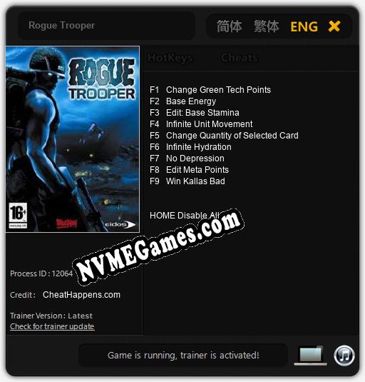 Rogue Trooper: Cheats, Trainer +9 [CheatHappens.com]