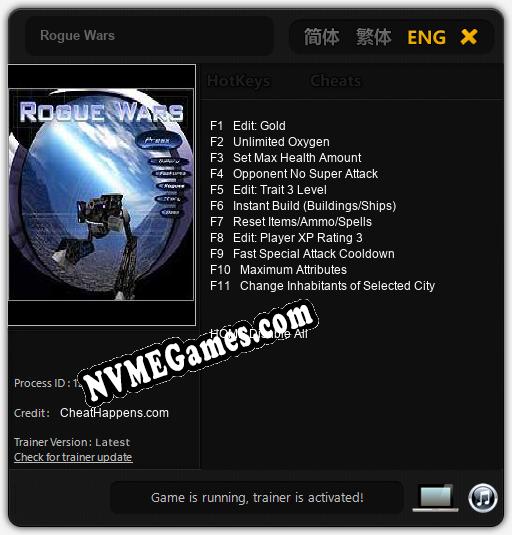 Rogue Wars: Cheats, Trainer +11 [CheatHappens.com]