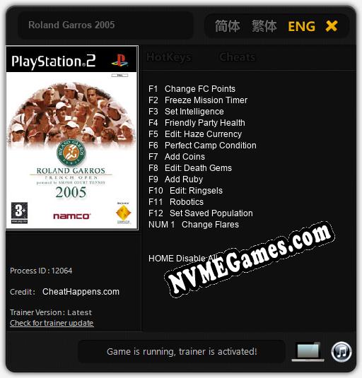 Roland Garros 2005: Trainer +13 [v1.3]