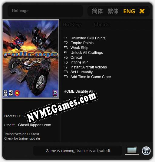 Rollcage: Cheats, Trainer +9 [CheatHappens.com]