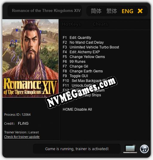 Romance of the Three Kingdoms XIV: Treinador (V1.0.96)