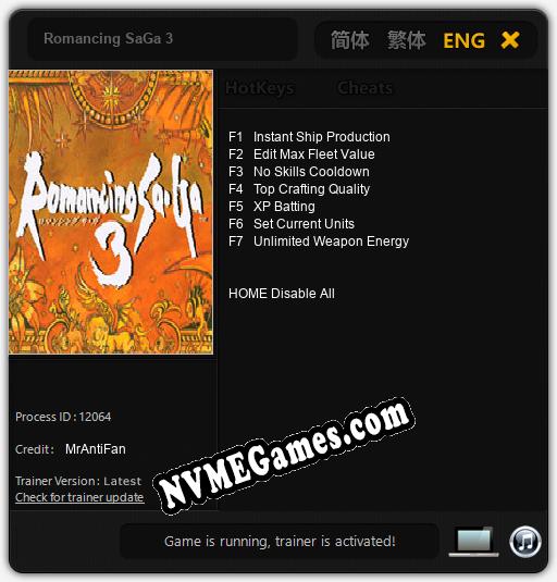 Romancing SaGa 3: Cheats, Trainer +7 [MrAntiFan]