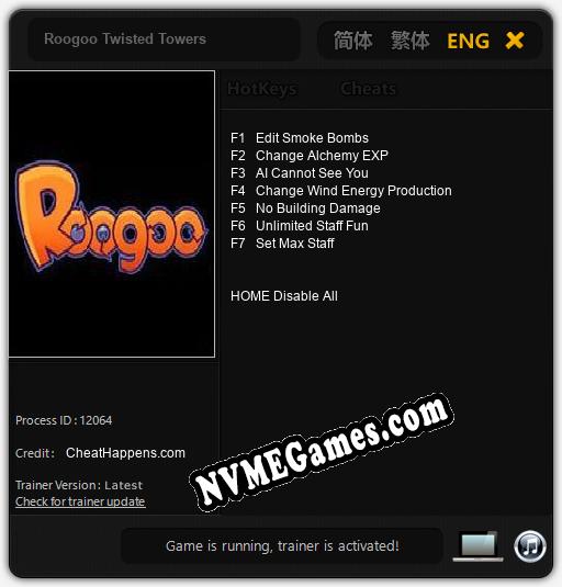 Roogoo Twisted Towers: Cheats, Trainer +7 [CheatHappens.com]