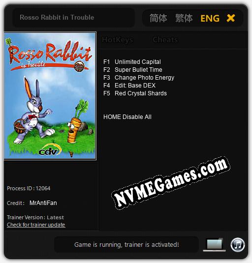 Rosso Rabbit in Trouble: Trainer +5 [v1.9]