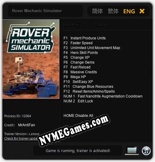 Rover Mechanic Simulator: Trainer +14 [v1.2]