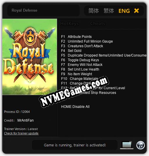 Royal Defense: Trainer +13 [v1.8]