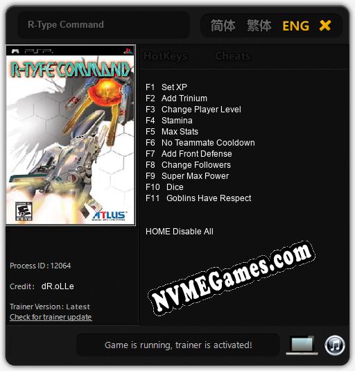 Treinador liberado para R-Type Command [v1.0.7]