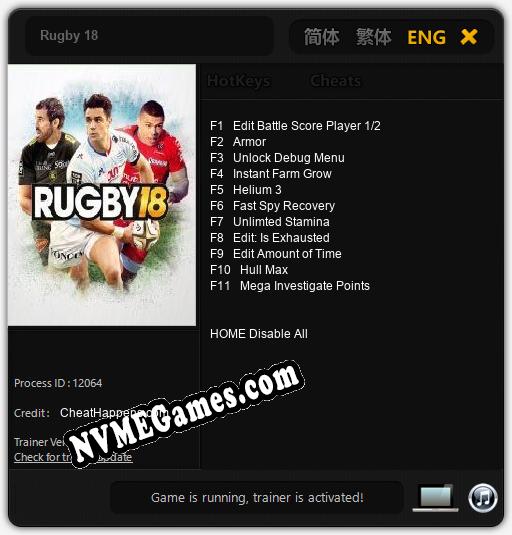 Rugby 18: Treinador (V1.0.41)