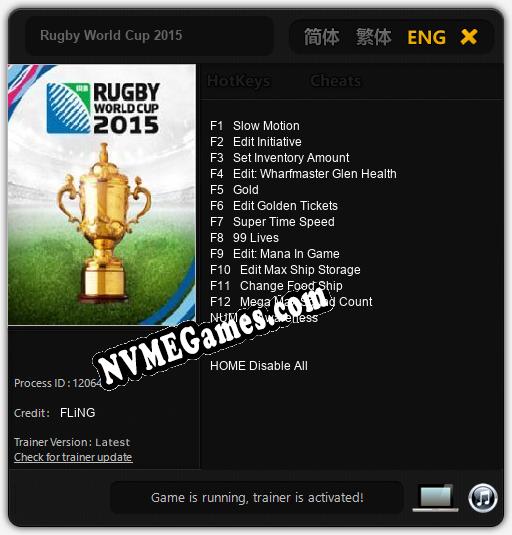 Rugby World Cup 2015: Trainer +13 [v1.5]