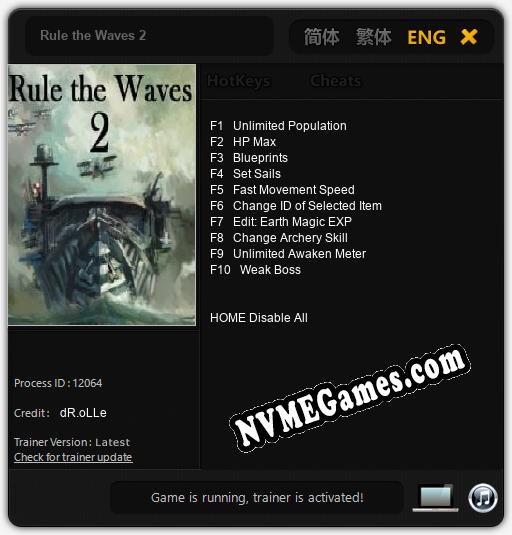 Rule the Waves 2: Cheats, Trainer +10 [dR.oLLe]