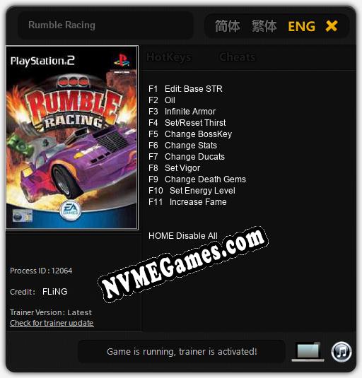 Rumble Racing: Cheats, Trainer +11 [FLiNG]