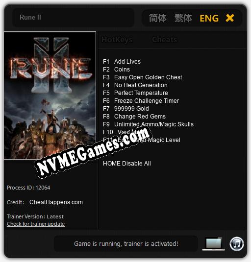 Rune II: Cheats, Trainer +11 [CheatHappens.com]